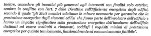 Bonus Facciate in conflitto con la Direttiva Europea sull'Efficienza Energetica